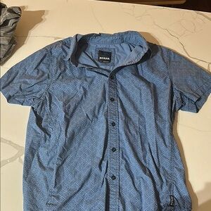 Prana Light Blue Geometric Shirt